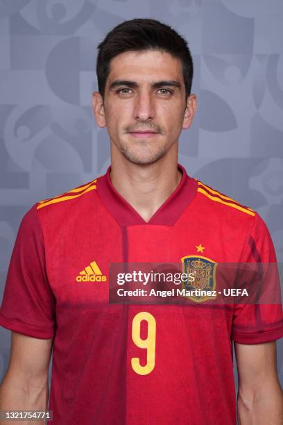 Gerard Moreno of Spain poses during the official UEFA Euro 2020 media access day at Ciudad del Futbol on June 03, 2021 in Las Rozas de Madrid, Spain.