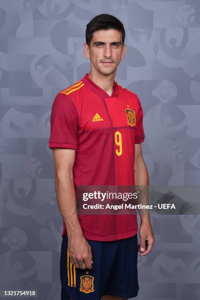 Gerard Moreno of Spain poses during the official UEFA Euro 2020 media access day at Ciudad del Futbol on June 03, 2021 in Las Rozas de Madrid, Spain.