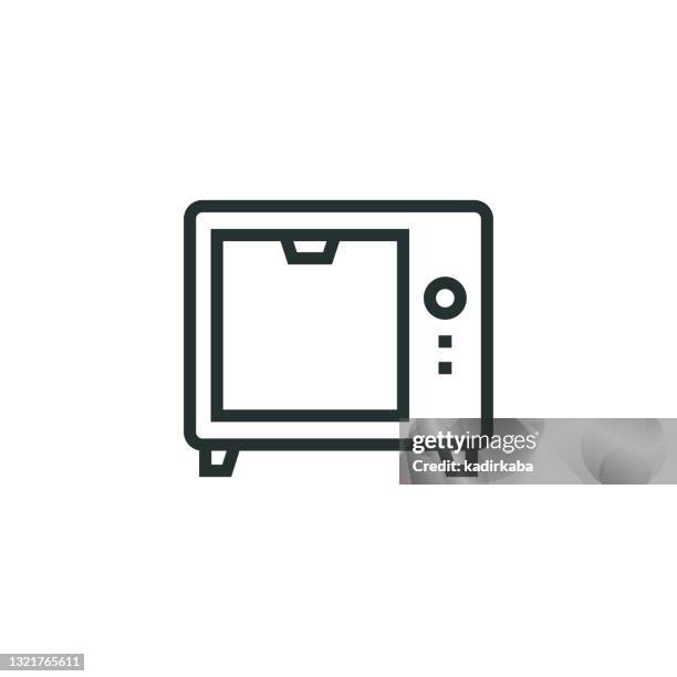 microwave line icon - juice squeeze stock illustrations