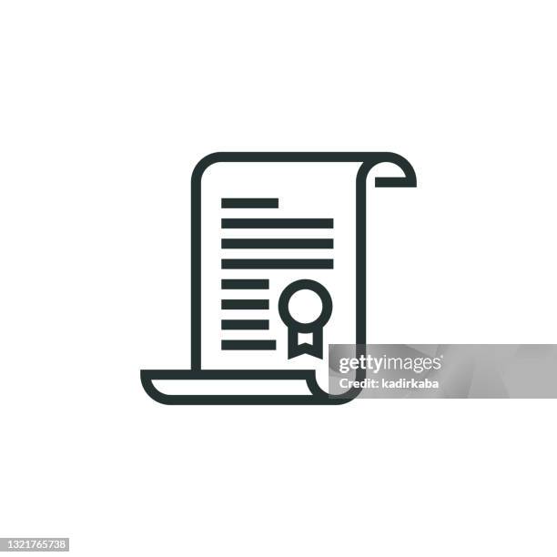 legal paper line icon - legislation stock illustrations