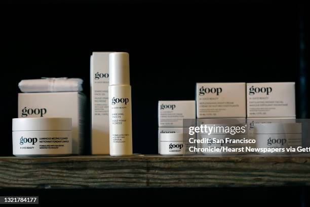 Gwyneth Paltrow's Goop, a new luxury skincare line by Juice Beauty diplayed at Veer and Wander in San Francisco, California on monday, april 11, 2016.