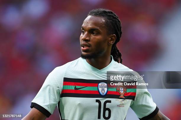Renato Sanches of Portugal looks on during the international friendly match between Spain and Portugal at Wanda Metropolitano stadium on June 04,...