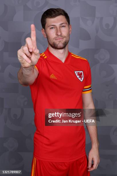 Ben Davies of Wales poses during the official UEFA Euro 2020 media access day on June 03, 2021 in Vale of Glamorgan, Wales.