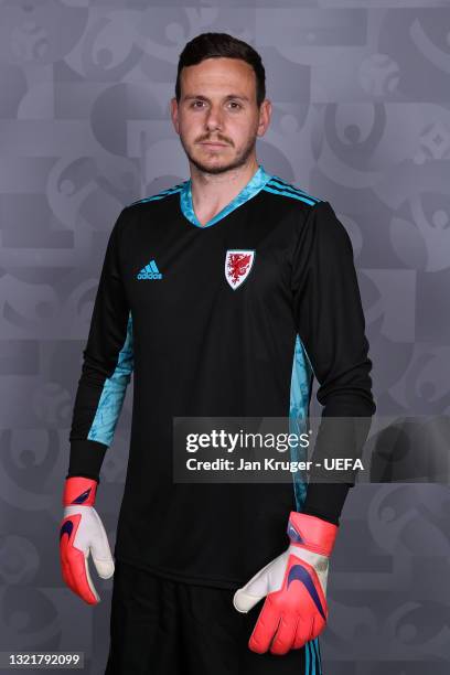 Danny Ward of Wales poses during the official UEFA Euro 2020 media access day on June 03, 2021 in Vale of Glamorgan, Wales.