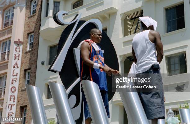 American rapper, songwriter, record executive, businessman, and media proprietor Jay-Z promotes his sixth studio album "The Blueprint" circa August,...