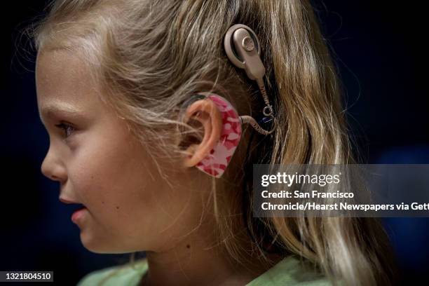 Year-old Genevieve Callahan who has had two cochlear implants regularly works with San Francisco speech-language pathologist/authority therapist...