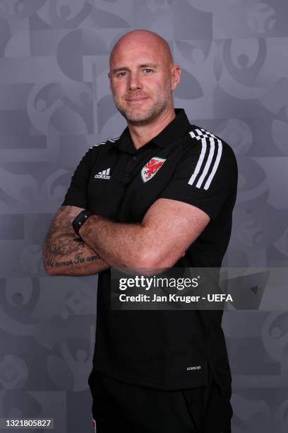 Wales manager Robert Page poses during the official UEFA Euro 2020 media access day on June 03, 2021 in Vale of Glamorgan, Wales.