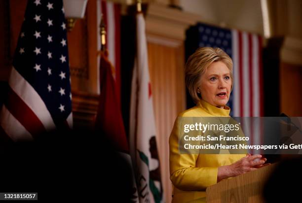 Presidential candidate Hillary Clinton delivers a counter-terrorism speech at Stanford University on Wed. March 23 in Stanford, California.