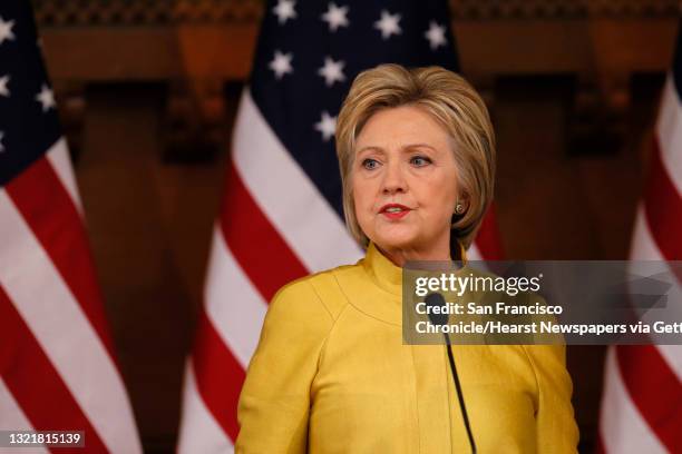 Presidential candidate Hillary Clinton delivers a counter-terrorism speech at Stanford University on Wed. March 23 in Stanford, California.