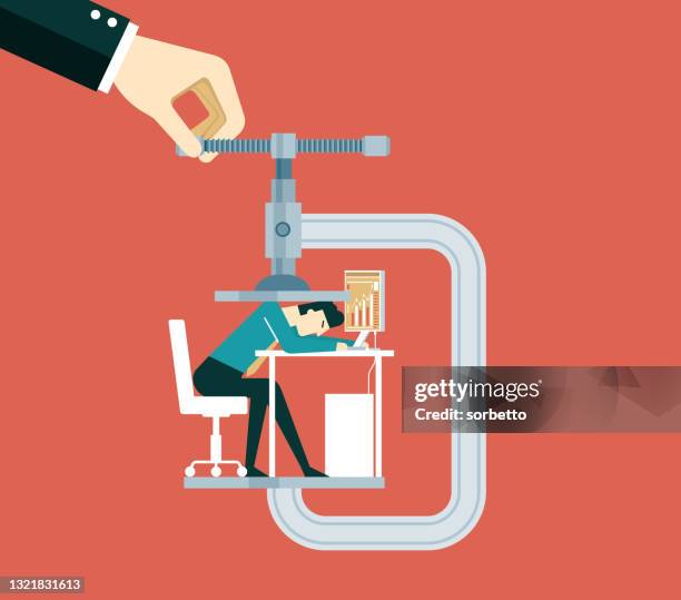 overworked - businessman - fat man lying down stock illustrations