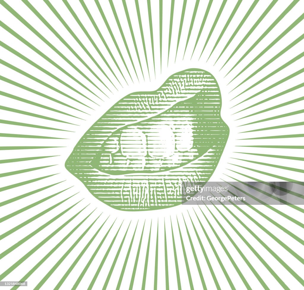 Vector scratchboard of lips and teeth