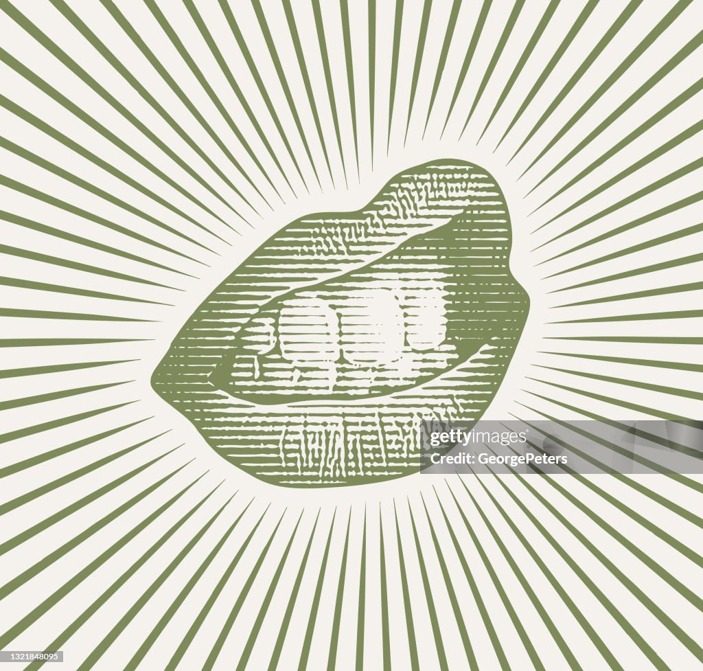 Vector scratchboard of lips and teeth