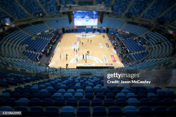 General view during the round six Super Netball match between Collingwood Magpies and West Coast Fever at Ken Rosewall Arena, on June 05 in Sydney,...