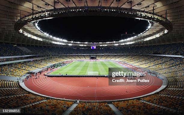 General view at Olympiyskiy Stadium on November 10, 2011 in Kiev, Ukraine.