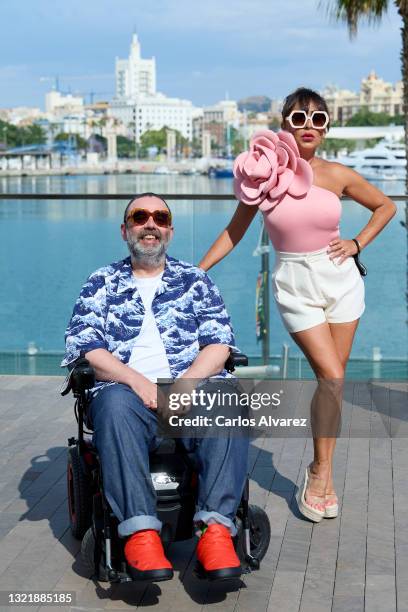 Bob Pop and Candela Peña attend 'Maricon Perdido' photocall during the 24th Malaga Film Festival on June 05, 2021 in Malaga, Spain.