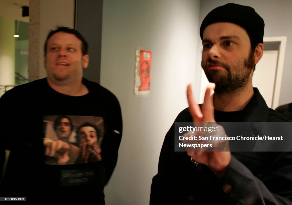Dig079_mac.jpg Gion, right meets James Petrillo, who drove up from Los Angeles for the screening of the film. He even has a clip of the movie on his tee shirt. Tambourine player and San Francisco native Joel Gion is on of the most endearing character