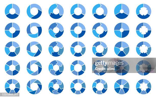 circle charts - three objects stock illustrations