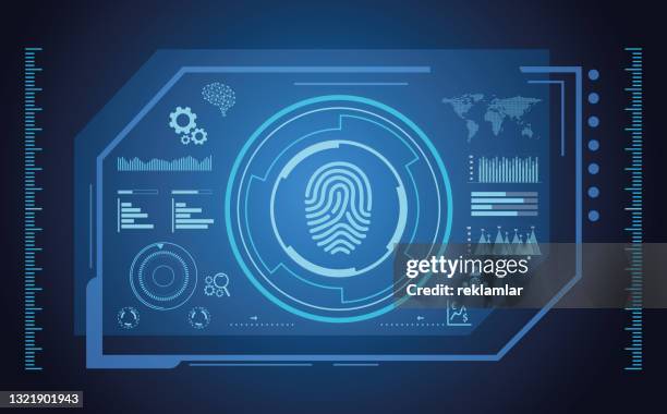 futuristic hud ui for app. user interface hud and infographic elements, virtual graphic, simulation, graph, icon set, augment reality and screen monitor. digital gaming interface background - digitalization background stock illustrations