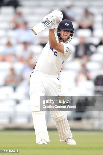Dawid Malan of Yorkshire hits runs during the LV= Insurance County Championship match between Yorkshire and Sussex at Emerald Headingley Stadium on...