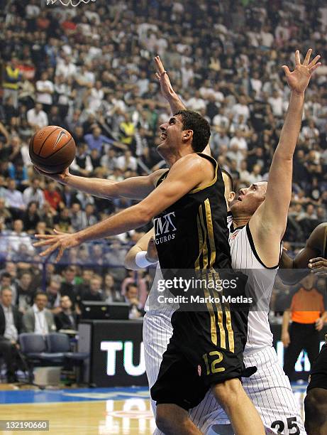 Nikola Mirotic of Real Madrid in action during the 2011-2012 Turkish Airlines Euroleague Regular Season Game Day 4 between Partizan mt:s Belgrade v...