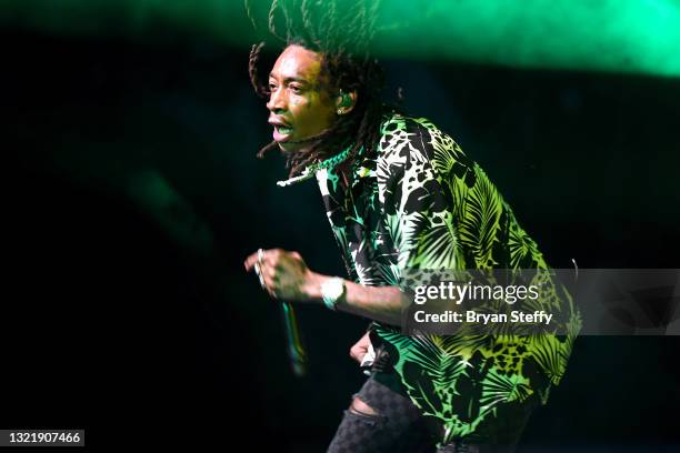 Recording artist Wiz Khalifa performs during the grand reopening of Drai’s Beach Club – Nightclub at The Cromwell Las Vegas on June 04, 2021 in Las...