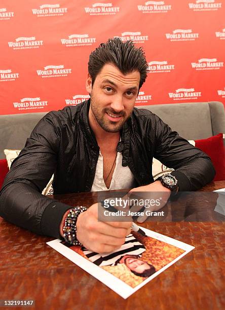Maksim Chmerkovsky appears at Cost Plus World Market to support Share The Joy Campaign at Cost Plus World Market at The Grove on November 10, 2011 in...