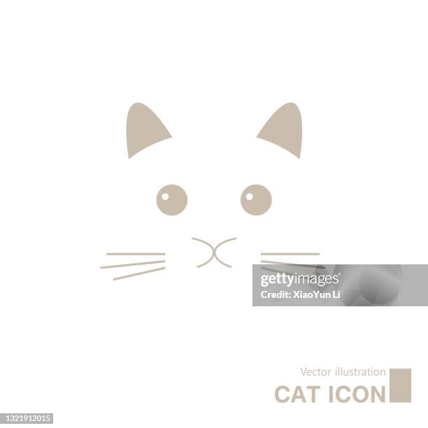 vector drawn cat icon. - cat face stock illustrations