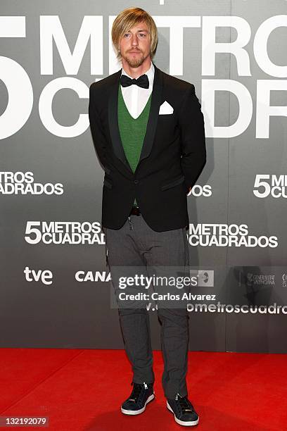 Spanish football player Jose Maria Gutierrez "Guti" attends "Cinco Metros Cuadrados" premiere at Callao cinema on November 10, 2011 in Madrid, Spain.