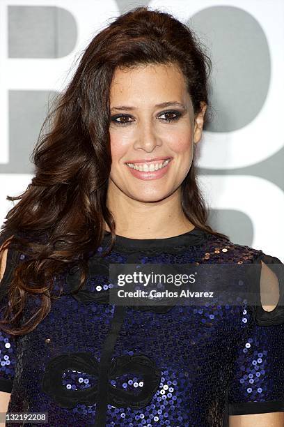 Actress Angie Cepeda attends "Cinco Metros Cuadrados" premiere at Callao cinema on November 10, 2011 in Madrid, Spain.