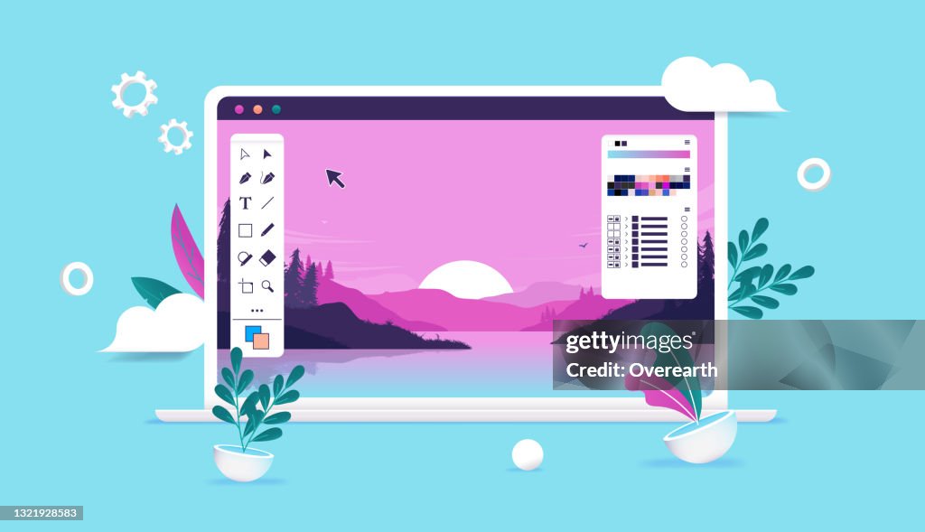 Photo Editing Sofware Vector Illustration High-Res Vector Graphic ...