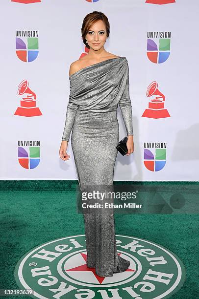Journalist Satcha Pretto arrives at the 12th annual Latin GRAMMY Awards at the Mandalay Bay Resort & Casino on November 10, 2011 in Las Vegas, Nevada.