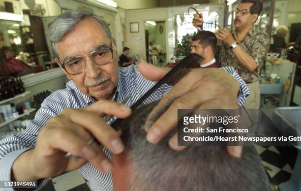 Louie's" Old Fashioned Barber Shop on Castro St. In SF. Louie sisneros began his barber shop carreer in 1947, the site on Castro St. Is his 3rd...