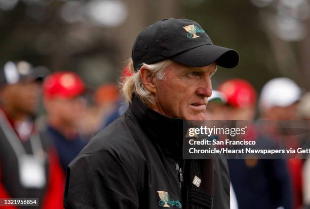 International team captain Greg Norman late in the afternoon of the final round of the 2009 Presidents Cup on Sunday at Harding Park in San Francisco.