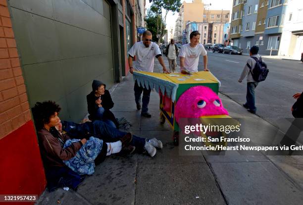 John Melvin and Barry Beach, on Tuesday October 27 2 of 5 artists who created, "Home Away from Home", a mobile meeting place inspired by children's...