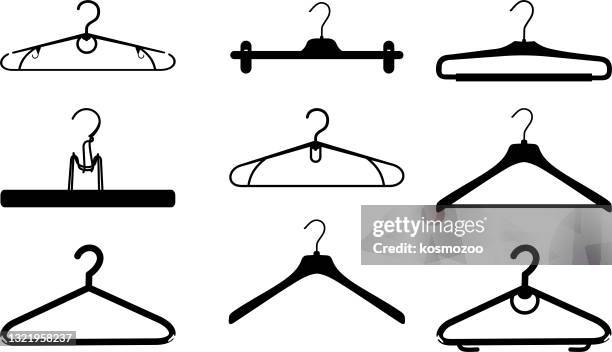 hanger - wooden hanger stock illustrations