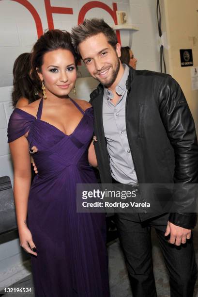 Singers Demi Lovato and Pablo Alboran attend the 12th Annual Latin GRAMMY Awards held at the Mandalay Bay Events Center on November 10, 2011 in Las...