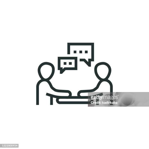 meeting line icon - dating stock illustrations