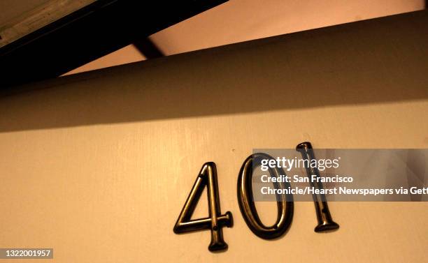 The front door, on Friday December 23 in San Francisco, Ca., into Dashiell Hammett's old apartment, which is now leased by local author Robert Mailer...