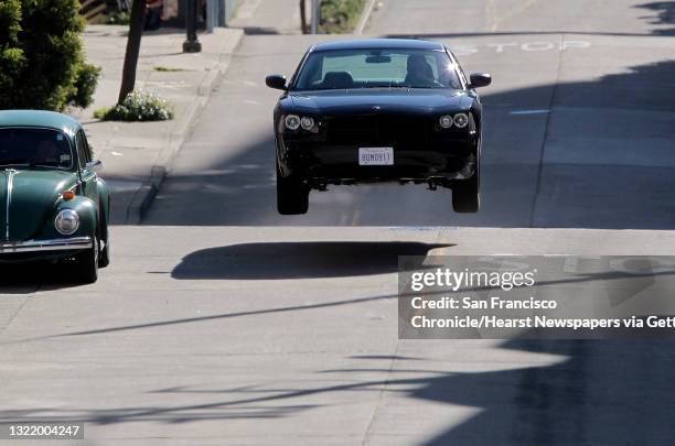 The Dodge Charger catches air, as the chase scene is filmed along Taylor Street in San Francisco, Ca. On Thursday March 8, 2012. The Fox Broadcasting...