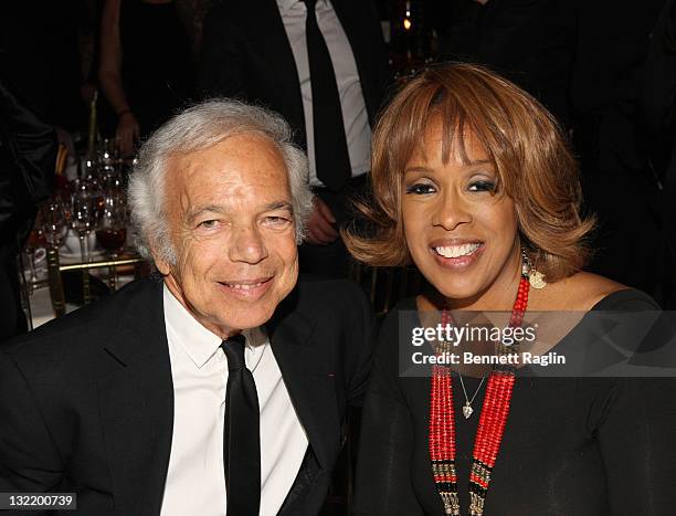 Designer Ralph Lauren and Gayle King attend the 2011 Emery Awards at Cipriani, Wall Street on November 10, 2011 in New York, City.