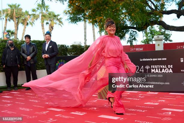 Candela Peña attends 'Con Quien Viajas' premiere during the 24th Malaga Film Festival at the Miramar Ho on June 05, 2021 in Malaga, Spain.