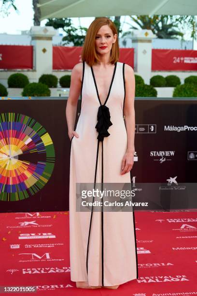 Ana Polvorosa attends 'Con Quien Viajas' premiere during the 24th Malaga Film Festival at the Miramar Ho on June 05, 2021 in Malaga, Spain.