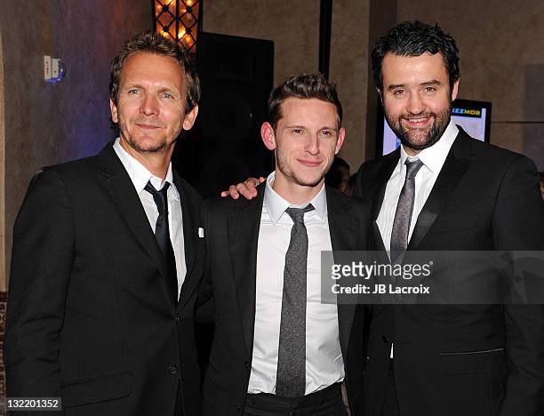 Sebastian Roche, Jamie Bell and Daniel Mays attend 'The Adventures of Tintin: The Secret of The Unicorn' Closing Night Gala after party during AFI...