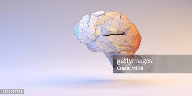 artificial intelligence concept - abstract brain imagens e fotografias de stock