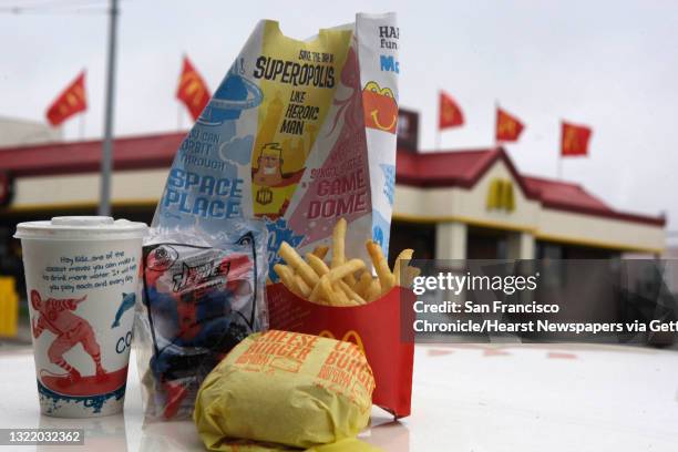 Cheeseburger Happy Meal is seen in San Francisco, Calif. On Tuesday August 10, 2010. Supervisor Eric Mar wants to ban fast food restaurants from...