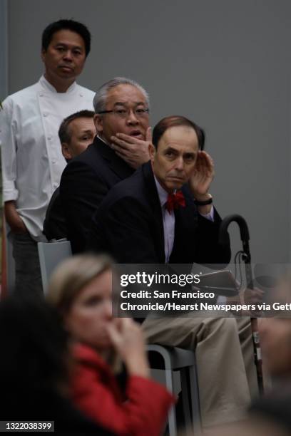Charles Phan , Slanted Door executive chef, WildAid executive director Peter Knights, Assemblymember Paul Fong and John McCosker, the chairman of...