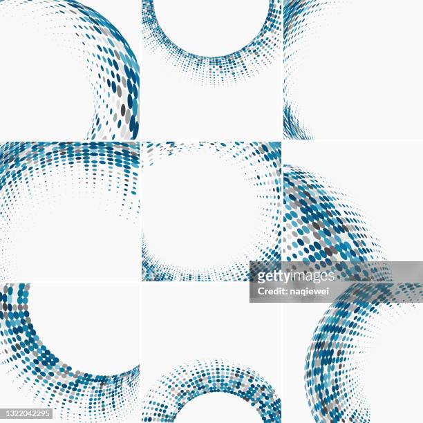 blaue halbton polka dots, abstrakte hintergründe sammlung - data collection stock-grafiken, -clipart, -cartoons und -symbole