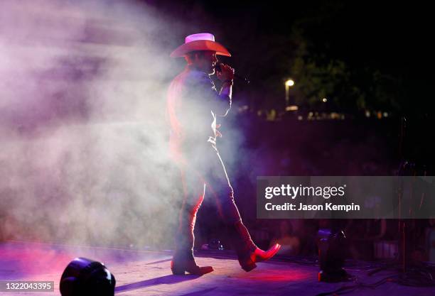 Country artist Justin Moore performs at Hop Springs on June 05, 2021 in Murfreesboro, Tennessee.