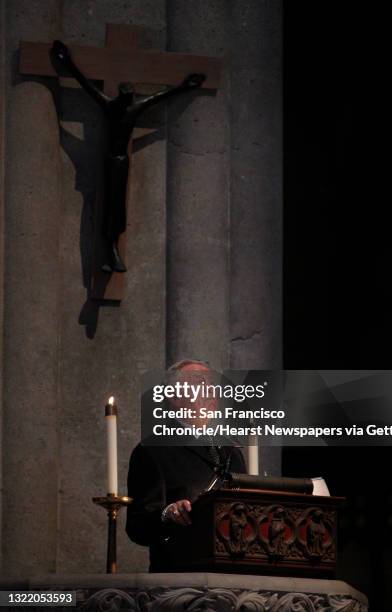 Maurice Gerry speaks during the funeral for Jose Julio Sarria at Grace Cathedral on Friday, September 6, 2013 in San Francisco, Calif.