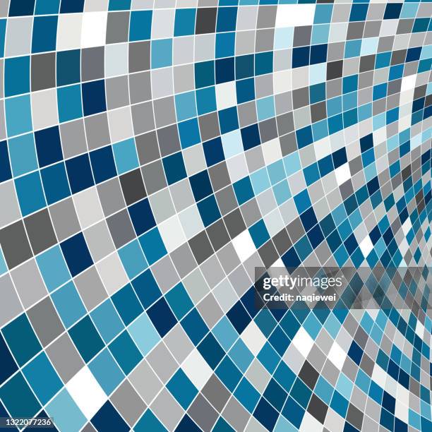 stockillustraties, clipart, cartoons en iconen met tiled floor blue mosaic checked textured pattern background for design - macrovector